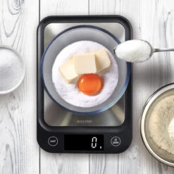 Salter Ultra Slim Digital Kitchen Scale, 5kg Capacity, Black -Salter 106820ssbkdr n 3 44898.1683111662