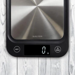 Salter Ultra Slim Digital Kitchen Scale, 5kg Capacity, Black -Salter 106820ssbkdr n 5 08111.1683111662