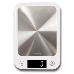 Salter Stainless Steel Digital Kitchen Scale, 5kg Capacity – White