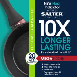 Salter -Salter 20 cm thermo collar non stick saucepan with tempered glass lid salter bw11630sa 5054061435900 48883.1698151007