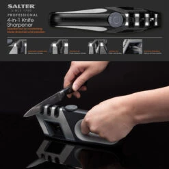 Salter 4-in-1 Knife Sharpener -Salter 4 in 1 knife sharpener salter bw11674 5054061436341 56709.1698134037