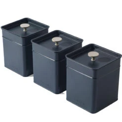 Salter 4-Piece Bread Bin & Canister Set - Marino Collection, Blue Grey -Salter 4 piece bread bin and canister set marino collection blue grey salter bw12613eu7 5054061549287 55996.1698151012