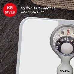 Salter Magnifying Mechanical Bathroom Scale, Black/White -Salter 48420whdr 5new 32180.1699326247