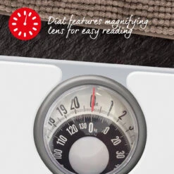 Salter Magnifying Mechanical Bathroom Scale, Black/White -Salter 48420whdr 6new 36439.1699326248