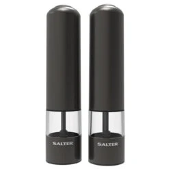 Salter Rechargeable Salt And Pepper Mills With USB Cable, Gunmetal