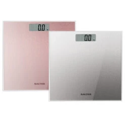 Salter 6 Salter Glitter Electronic Bathroom Scale, 180kg Capacity, Rose Gold/Silver