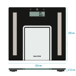 Salter Ultra Slim Glass Analyser Scale, 180kg Capacity - Black 17 Salter Ultra Slim Glass Analyser Scale, 180kg Capacity - Black -Salter 912820bk3r n 7 dims 88933.1680714200