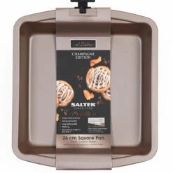 Salter Carbon Steel Matte Metallic Non-Stick Rectangular Baking Pan, 26 Cm, Champagne 25 Salter Carbon Steel Matte Metallic Non-Stick Rectangular Baking Pan, 26 Cm, Champagne -Salter bw07909c 12new 38964.1670001113