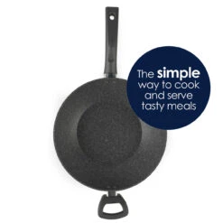 Salter Marblestone Coated Wok With Glass Lid, 28 Cm -Salter bw09337ar 3new 69600.1679428560