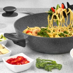 Salter Marblestone Coated Wok With Glass Lid, 28 Cm -Salter bw09337ar 4 26121.1679428560
