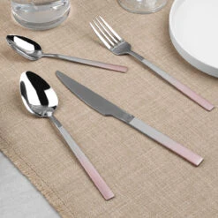 Salter Ombre Collection 16-Piece Stainless Steel Cutlery Set, With Knife, Fork, Spoon, Teaspoon, Silver/Champagne 16 Salter Ombre Collection 16-Piece Stainless Steel Cutlery Set, With Knife, Fork, Spoon, Teaspoon, Silver/Champagne -Salter bw10075ctk 3 89213.1695136594