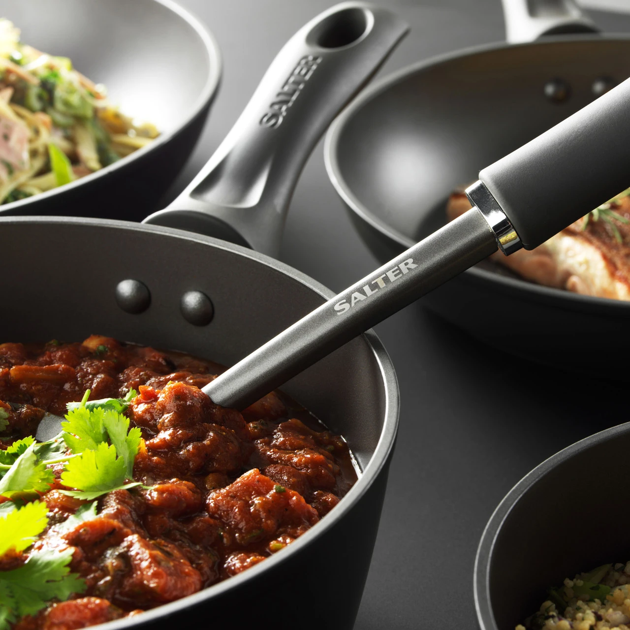 Salter Solid Spoon, Stainless Steel, Matte Grey 5 Salter Solid Spoon, Stainless Steel, Matte Grey - Image 3