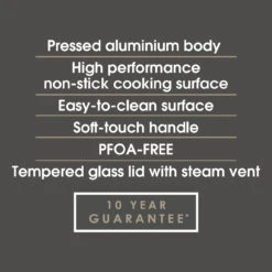 Salter Olympus 20 Cm Saucepan With Tempered Glass Lid, Non-Stick -Salter bw11109eu7 4 51172.1688468155