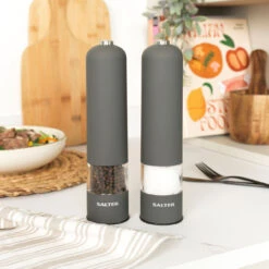 Salter Cosmos Electronic Mill Set - Ceramic Mechanism, Matte Grey -Salter bw12199eu7 t3 96264.1698689227