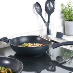 Salter 28cm Non-Stick Wok – Includes Tempered Glass Lid, Marino Collection -Salter bw12267eu7 6new 92595.1691583246