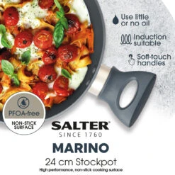 Salter 24cm Non-Stick Stockpot – Marino Collection, Blue Grey -Salter bw12270eu7 3new 84485.1691583258