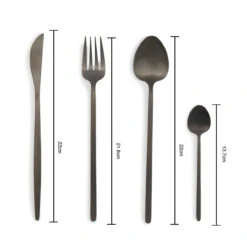 Salter Noir 16 Piece Cutlery Set, Stainless Steel -Salter bw12422eu7 xmas3 68805.1699022376