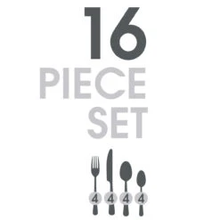 Salter Noir 16 Piece Cutlery Set, Stainless Steel -Salter bw12422eu7 xmas6 43877.1699022379