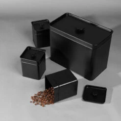 Salter 4-Piece Bread Bin & Cannister Set - Kuro Collection, Black -Salter bw12614eu7 3new 40301.1694082923