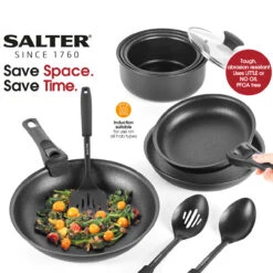 Salter Clip & Cook 14 Piece Kitchen Set - Removable Handles -Salter clip and cook 14 piece kitchen set removable handles salter bw12055is 5054061440157 10256.1698151013