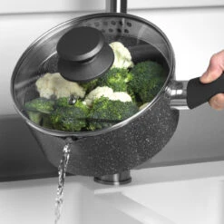 Salter Easy Pour Non-Stick 3-Piece Saucepan Set, 16/18/20 Cm -Salter easy pour non stick 3 piece saucepan set 161820 cm salter bw09072ar 5054061359312 56355.1698134041