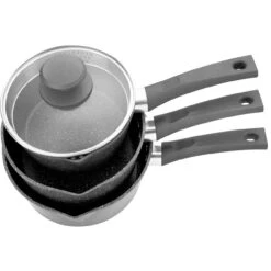 Salter Easy Pour Non-Stick 3-Piece Saucepan Set, 16/18/20 Cm -Salter easy pour non stick 3 piece saucepan set 161820 cm salter bw09072ar 5054061359312 74750.1698134041