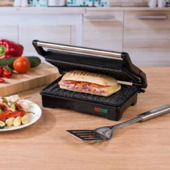 Salter Megastone Non-Stick 2-in-1 Fold-Out Health Grill And Panini Maker, 750 W -Salter ek2384mg 3r 85195.1667207361