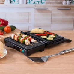 Salter Megastone Non-Stick 2-in-1 Fold-Out Health Grill And Panini Maker, 750 W -Salter ek2384mg 4r 02115.1667207361