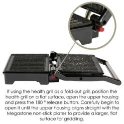 Salter Megastone Non-Stick 2-in-1 Fold-Out Health Grill And Panini Maker, 750 W -Salter ek2384mg n 7 44153.1667207361