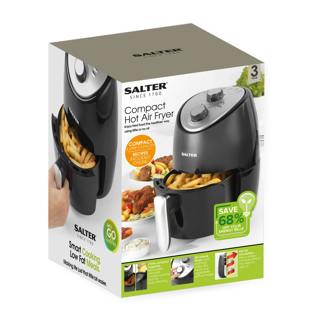 Salter Compact 2L Non-stick Air Fryer, 1000W 14 Salter Compact 2L Non-stick Air Fryer, 1000W - Image 12