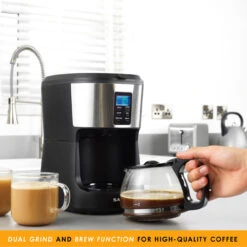 Salter Caffé Bean To Jug Coffee Maker - Dual Grind And Brew Function, 750ml Carafe Included -Salter ek4368 new 3 r 20524.1699297275