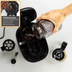 Salter Caffé Bean To Jug Coffee Maker - Dual Grind And Brew Function, 750ml Carafe Included -Salter ek4368 new 6 r 25724.1699297276