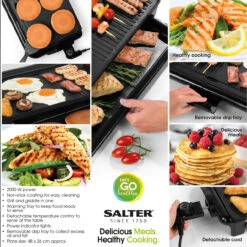 Salter Family Non-Stick Health Grill, Grill And Griddle In One -Salter ek4412 nw 3 51773.1670000979