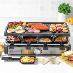 Salter Electric 8-Piece 2 In 1 Non-Stick Raclette Grill And Fondue Set, 1400 W -Salter ek4513 new 3 77667.1695151014
