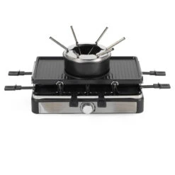 Salter Electric 8-Piece 2 In 1 Non-Stick Raclette Grill And Fondue Set, 1400 W