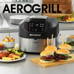 Salter AeroGrill Air Fryer And Grill, 5 In 1 Tabletop Multicooker & Healthy Grill Machine, 5.2L Capacity, Includes Temperature Probe -Salter ek4549 new9r 11021.1673350728