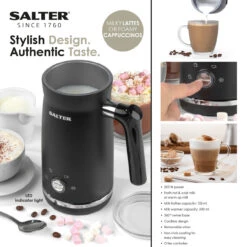 Salter Electric Milk Frother Steamer For Dairy/Plant-Based, Hot Chocolate, Cappuccinos, Lattes, Includes Hot, Cold And Frothy Functions -Salter ek4635 nw 7 87267.1663927717