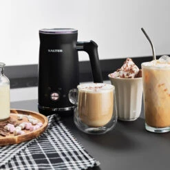 Salter Electric Milk Frother Steamer For Dairy/Plant-Based, Hot Chocolate, Cappuccinos, Lattes, Includes Hot, Cold And Frothy Functions -Salter ek4635 nw 8 55712.1663927717