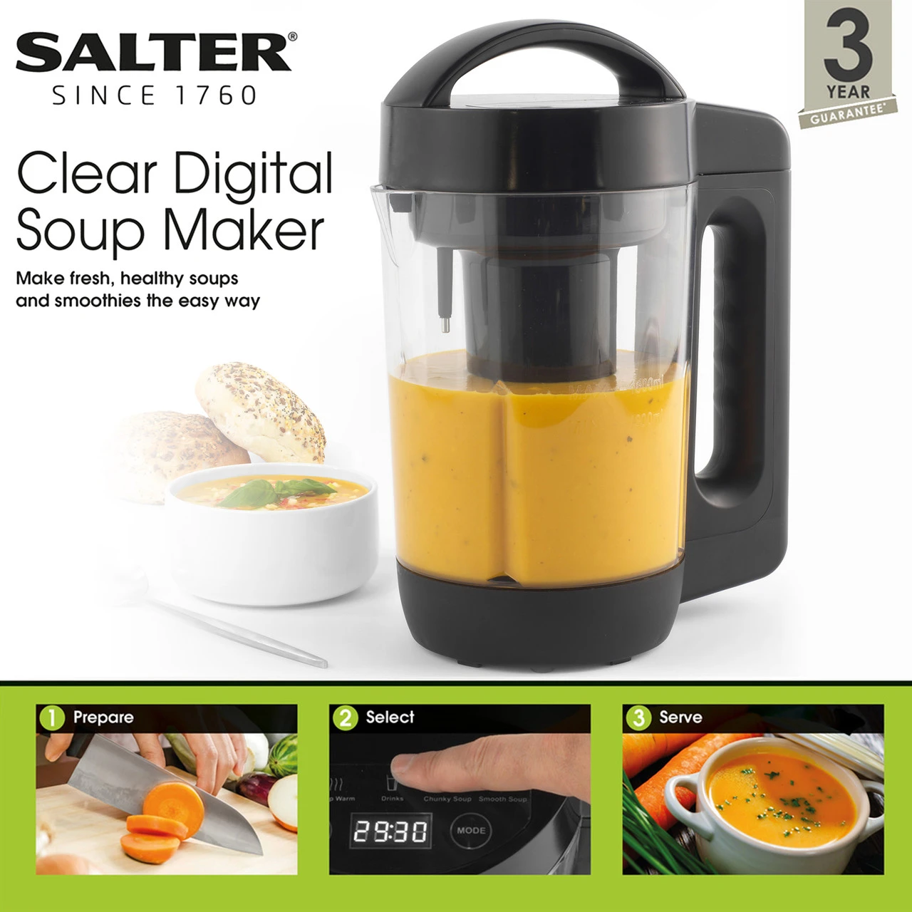 Salter Healthy Soup & Smoothie Maker, 5 Settings, 900W 4 Salter Healthy Soup & Smoothie Maker, 5 Settings, 900W - Image 2