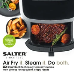 Salter XL Digital Steamer & Air Fryer – 6.5L Capacity, 1L Water Tank, 1700W -Salter ek5518 5new 12804.1693416382