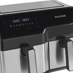 Salter Dual Sector Air Fryer – 9L Capacity, 5.5L & 3.5L Drawer, 2500W -Salter ek5729 8new 03144.1695295823