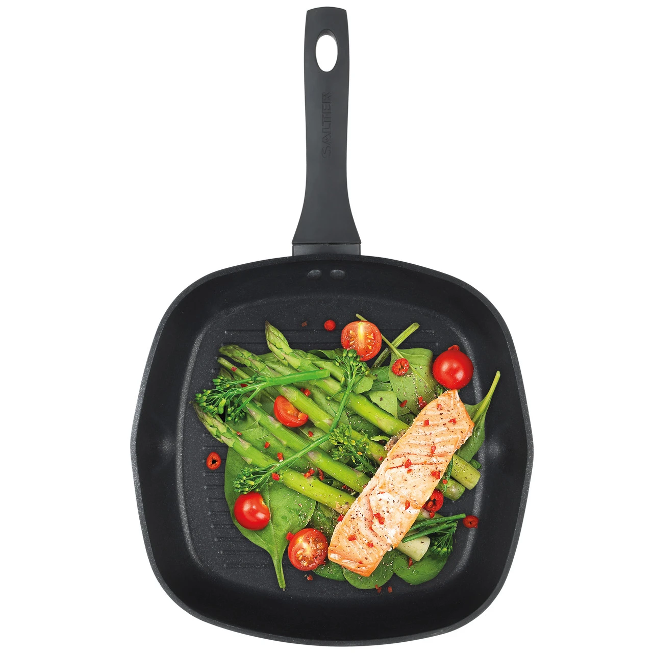 Salter Geo Hex 28 Cm Griddle Pan, Forged Aluminium 7 Salter Geo Hex 28 Cm Griddle Pan, Forged Aluminium - Image 5