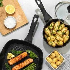 Salter Geo Hex 3-Piece Saucepan Set With Lids, 16/18/20 Cm -Salter geo hex 3 piece saucepan set with lids 161820 cm salter bw08777 5054061356366 52665.1698151007