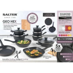 Salter Geo Hex Stir Fry Pan, 28 Cm -Salter geo hexagonal fry pan 28 cm salter bw08779 5054061356380 40116.1698134040
