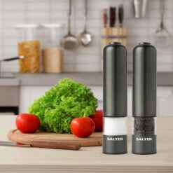 Salter Rechargeable Salt And Pepper Mills With USB Cable, Gunmetal 13 Salter Rechargeable Salt And Pepper Mills With USB Cable, Gunmetal -Salter rechargeable salt and pepper mills with usb cable black salter 7538 gmxr 5010777154627 63329.1663941704