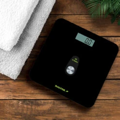 Salter Eco Power Digital Bathroom Scale, 180kg Capacity, Black -Salter salter eco power digital bathroom scale 180kg capacity black 41433.1675346209