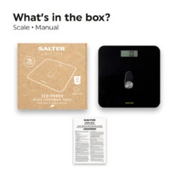 Salter Eco Power Digital Bathroom Scale, 180kg Capacity, Black -Salter salter eco power digital bathroom scale 180kg capacity black 46923.1675346209