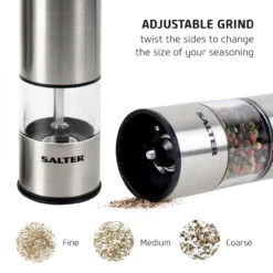 Salter Stainless Steel Electronic Salt & Pepper Mill Set -Salter salter stainless steel electronic salt and pepper mill set 08377.1648459922