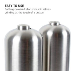 Salter Stainless Steel Electronic Salt & Pepper Mill Set -Salter salter stainless steel electronic salt and pepper mill set 14241.1648458430