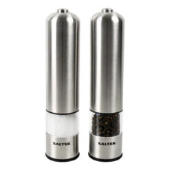 Salter Stainless Steel Electronic Salt & Pepper Mill Set